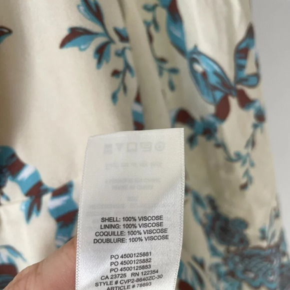 Aritzia Sunday Best Coco Long Sleeve Dress Cream Blue Size 4 - Picture 9 of 10